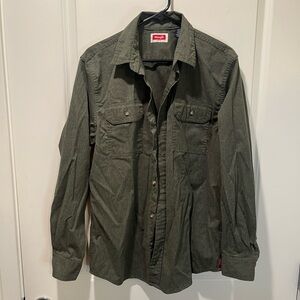 Wrangler Olive Military Style Green Button-Up Jacket